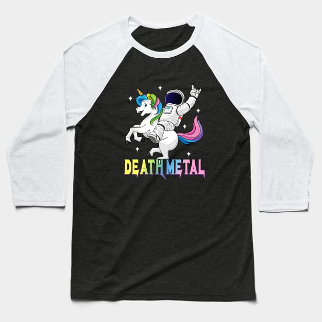 Astronaut unicorn Death Metal Shirt Metal Music Rock Baseball T-Shirt by ELFEINHALB